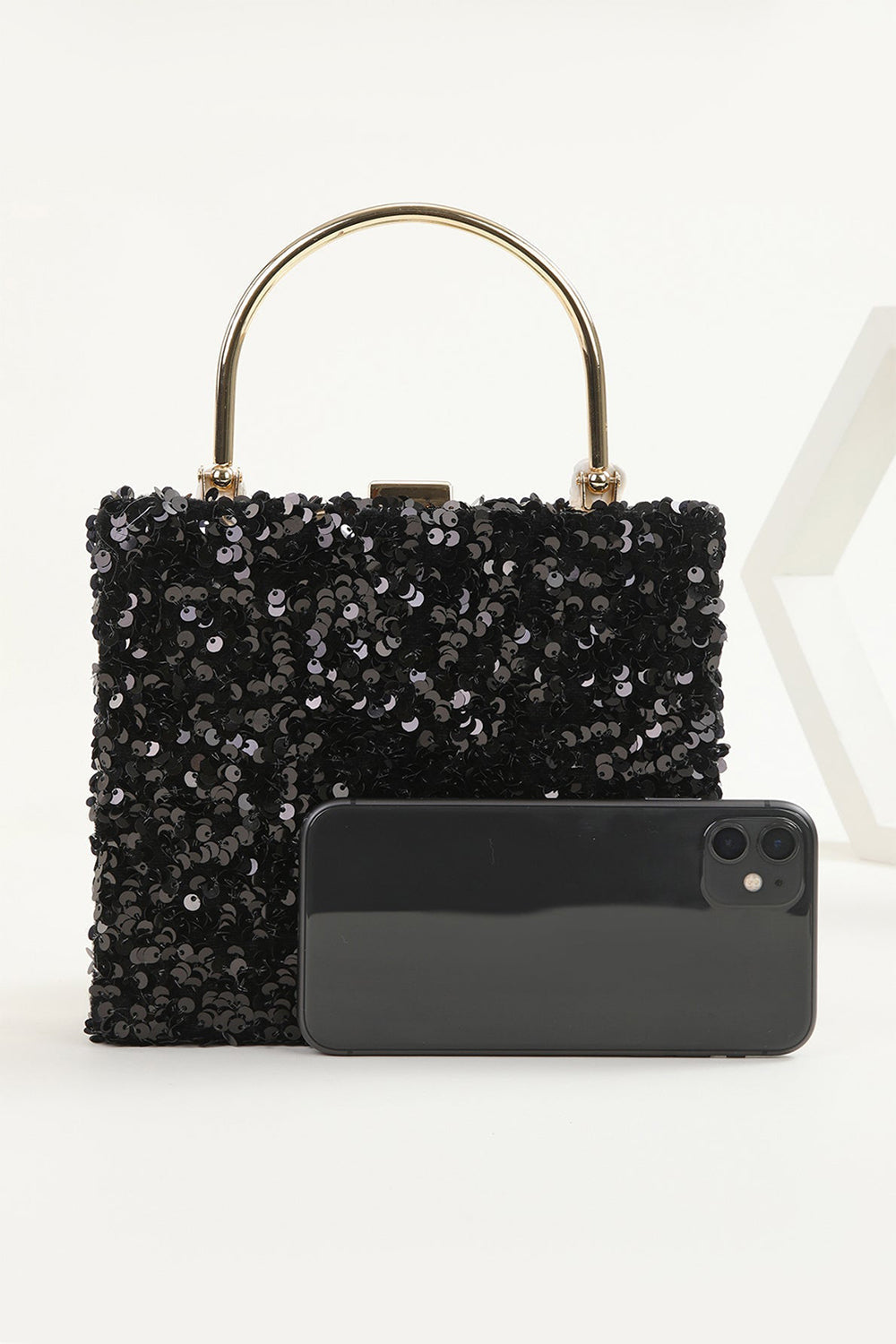 Roycebridal Sequins Black Prom Handbag