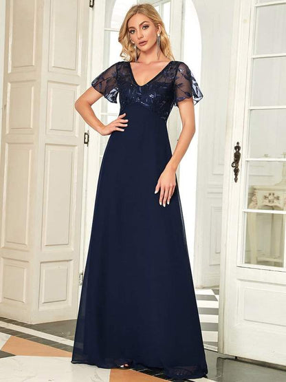 Shannon chiffon mother of the groom dress in navy Express NZ wide - Bay Bridal and Ball Gowns