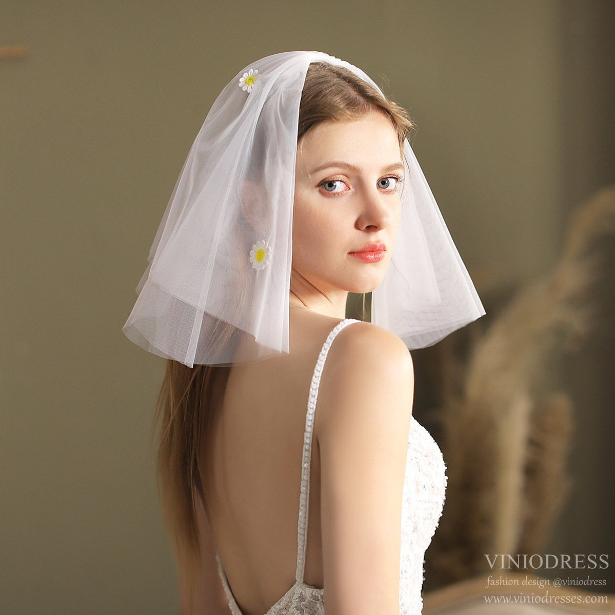 Short Blusher Veil-Accessories-Viniodress-Ivory-Viniodress