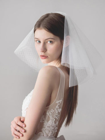 Roycebridal Shoulder Length Ivory Wedding Veils