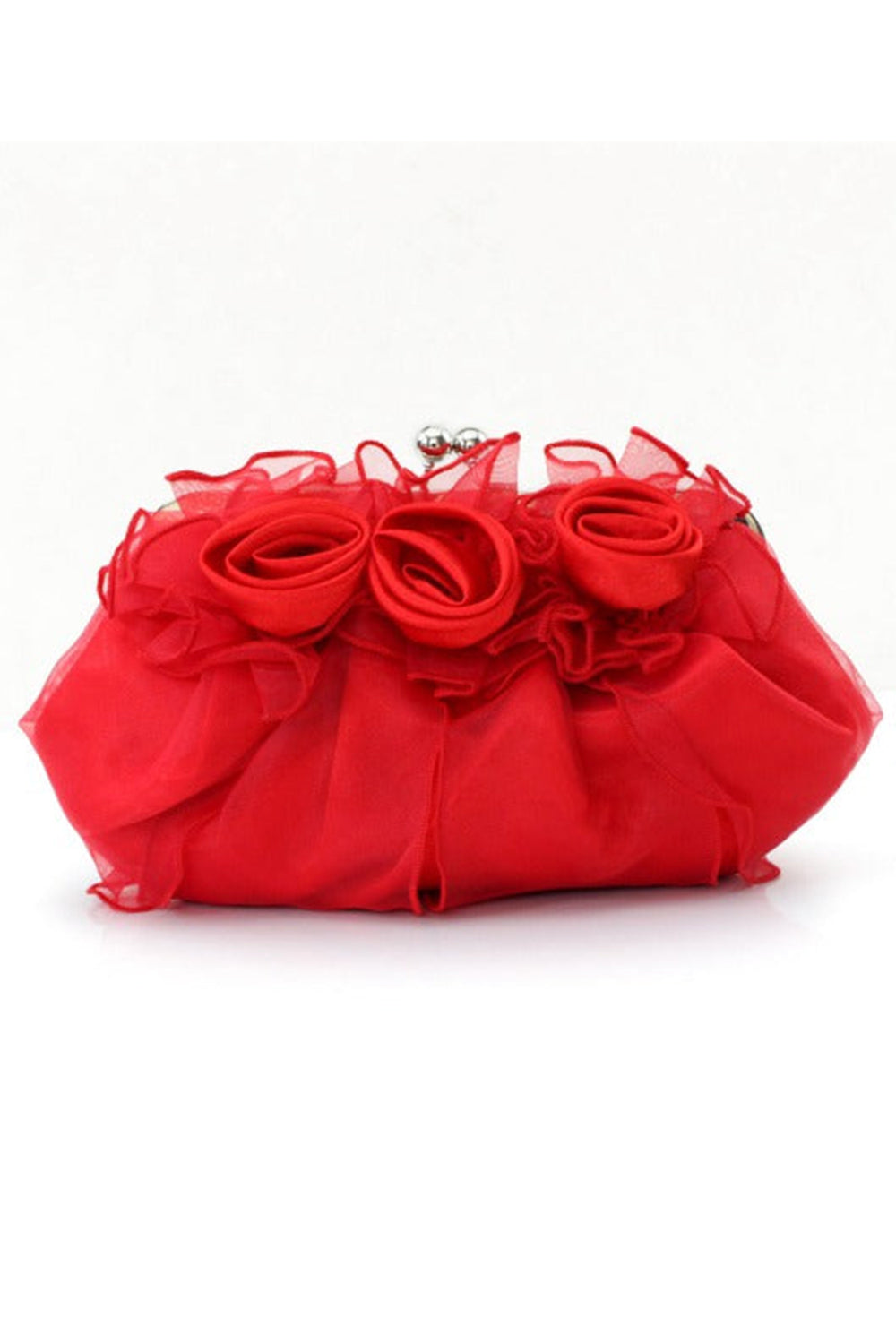 Silk Chain Clutches With Flower