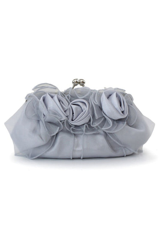 Silk Chain Clutches With Flower