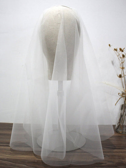 Roycebridal Simple Champagne Short Wedding Veils Blusher Veil