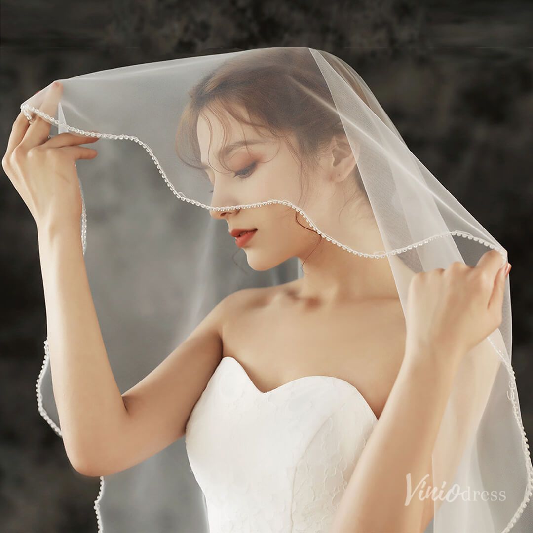 Simple Tulle Drop Veil Viniodress TS1922-Veils-Viniodress-Viniodress