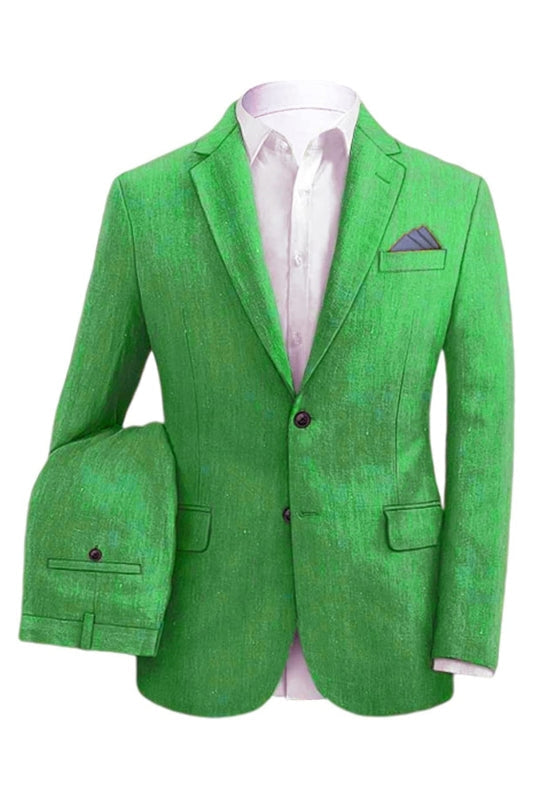 Lambert Fashion Green Notched Lapel Two Pieces Men Suits For Prom