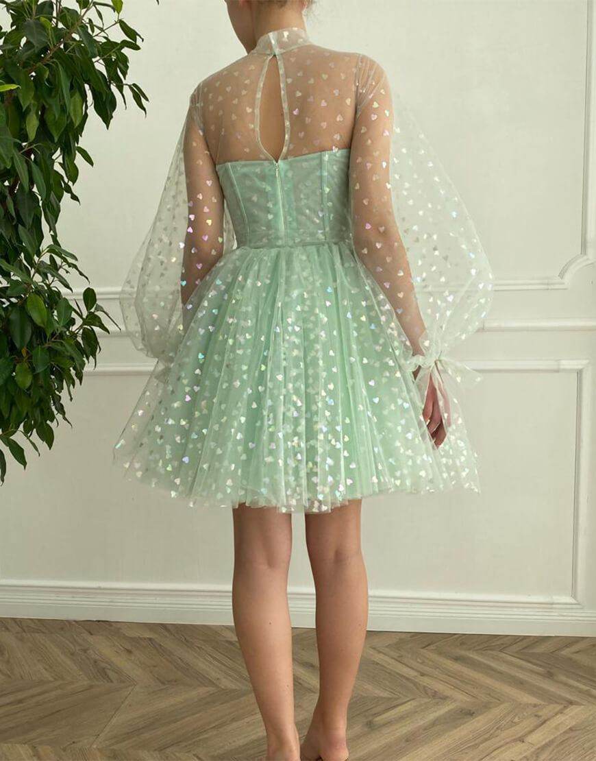 Gemma |A-Line Corset Homecoming Dress with Sleeves