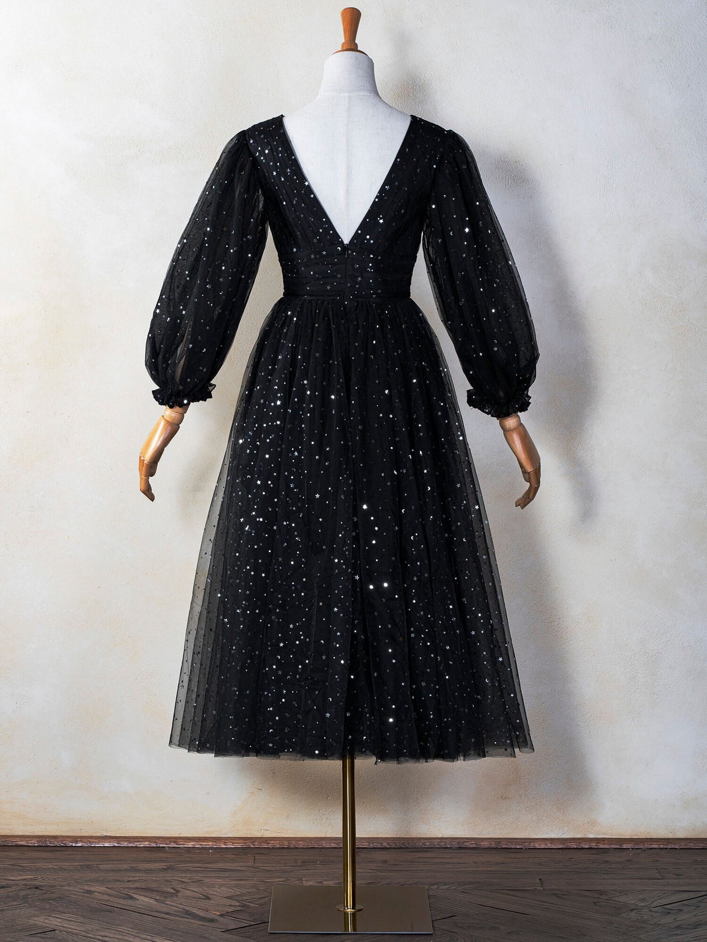 Starry Night V-Neckline Dress