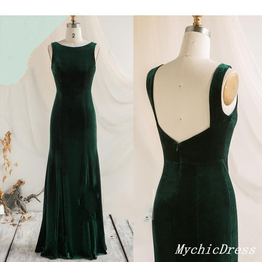 Roycebridal Winter Emerald Green Bridesmaid Dresses Velvet Mermaid Wedding Guest Dress