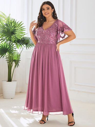 Virginia ankle length dress in dusky rose size 8 Express NZ wide - Bay Bridal and Ball Gowns