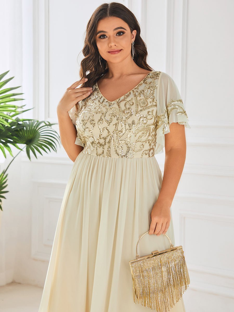 Virginia ankle length dress in light gold Express NZ wide - Bay Bridal and Ball Gowns