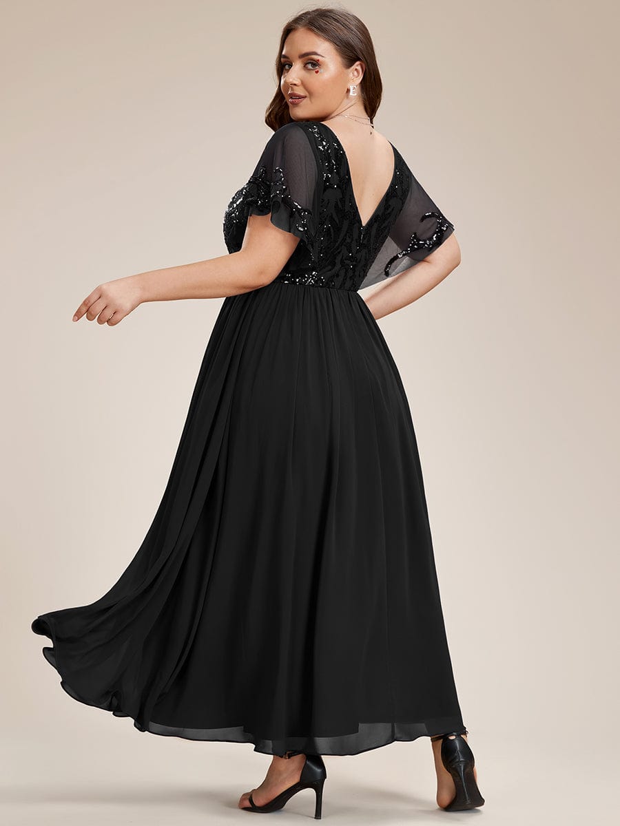 Virginia black evening ankle length dress Express NZ wide - Bay Bridal and Ball Gowns