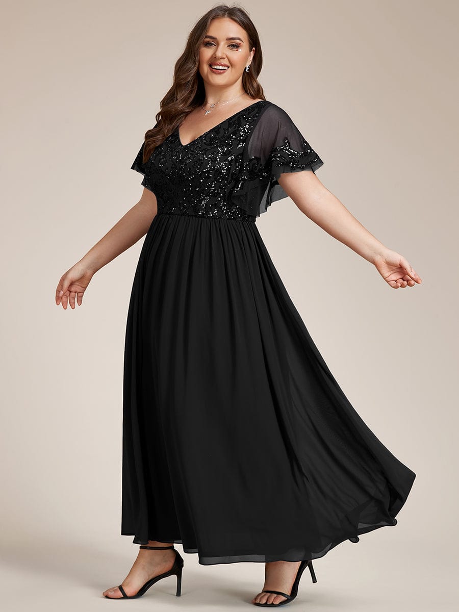 Virginia black evening ankle length dress Express NZ wide - Bay Bridal and Ball Gowns