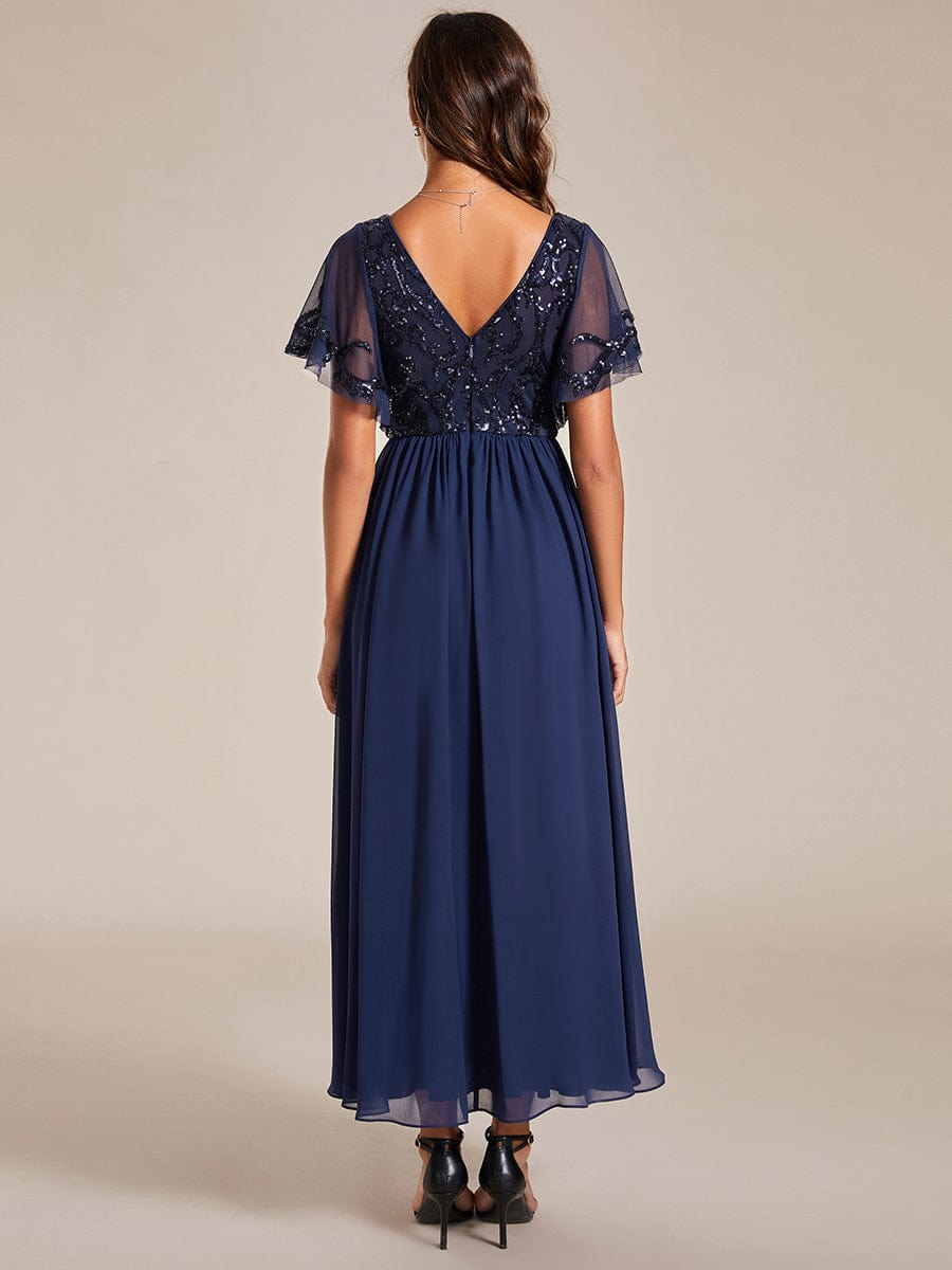 Virginia mother of the bride ankle length dress in navy s8 Express NZ wide - Bay Bridal and Ball Gowns