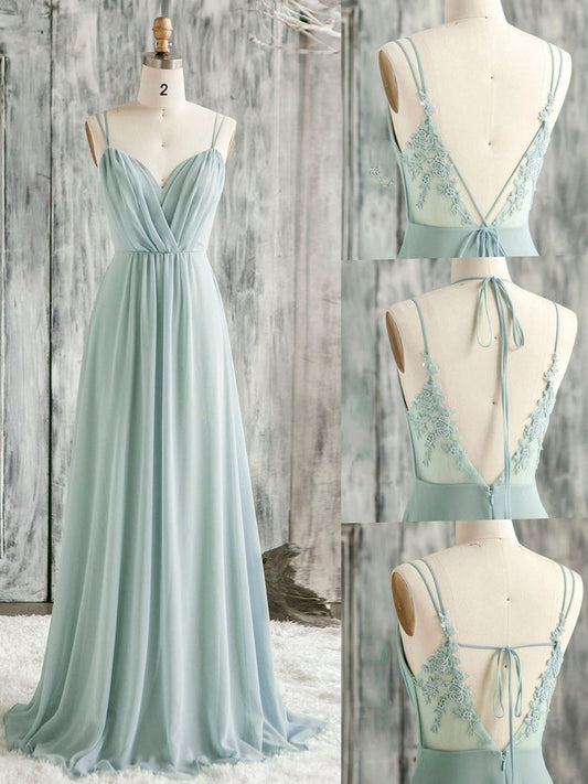 Roycebridal Sheath Sage Green Chiffon Bridesmaid Dresses lace V Neck Wedding Guest Dress