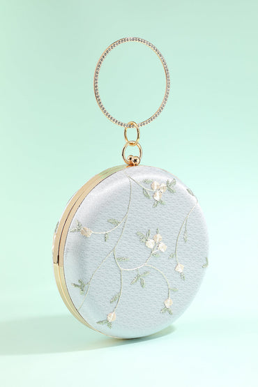 Roycebridal White Embroidery Handbag