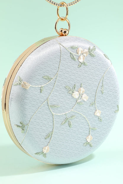 Roycebridal White Embroidery Handbag