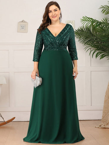 Yara decorated chiffon ball dress in emerald green Express NZ wide - Bay Bridal and Ball Gowns