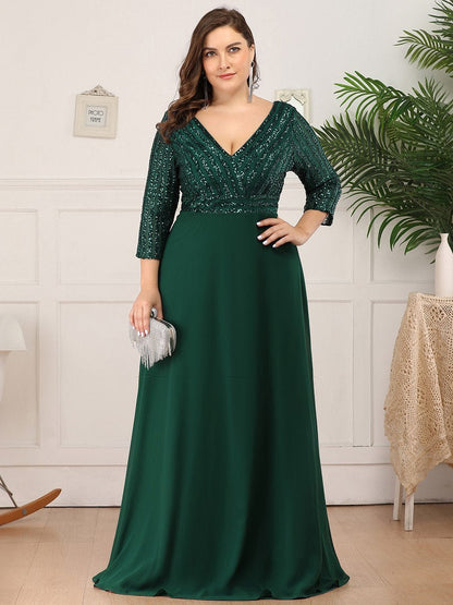 Yara decorated chiffon ball dress in emerald green Express NZ wide - Bay Bridal and Ball Gowns