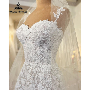 Romantic Full Lace Sweetheart Neckline Spaghetti Straps A Line Wedding Dress 2025 Bridal Gowns Women Custom Made Suknia Slubna