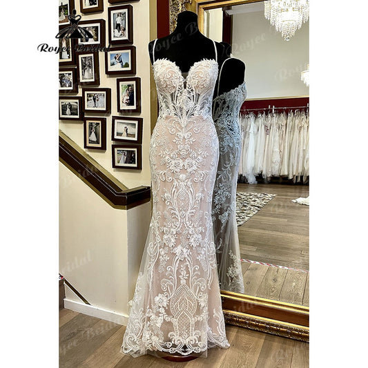 Sexy Lace Mermaid/Trumpet Wedding Dress for Women Bridal Gowns Spaghetti Straps Sweetheart Neckline suknia slubna Luxury 2025