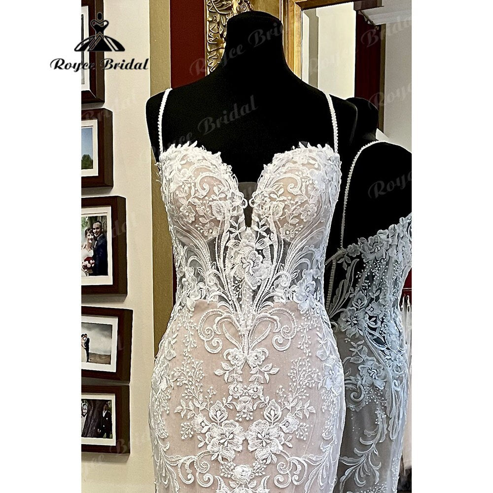 Sexy Lace Mermaid/Trumpet Wedding Dress for Women Bridal Gowns Spaghetti Straps Sweetheart Neckline suknia slubna Luxury 2025