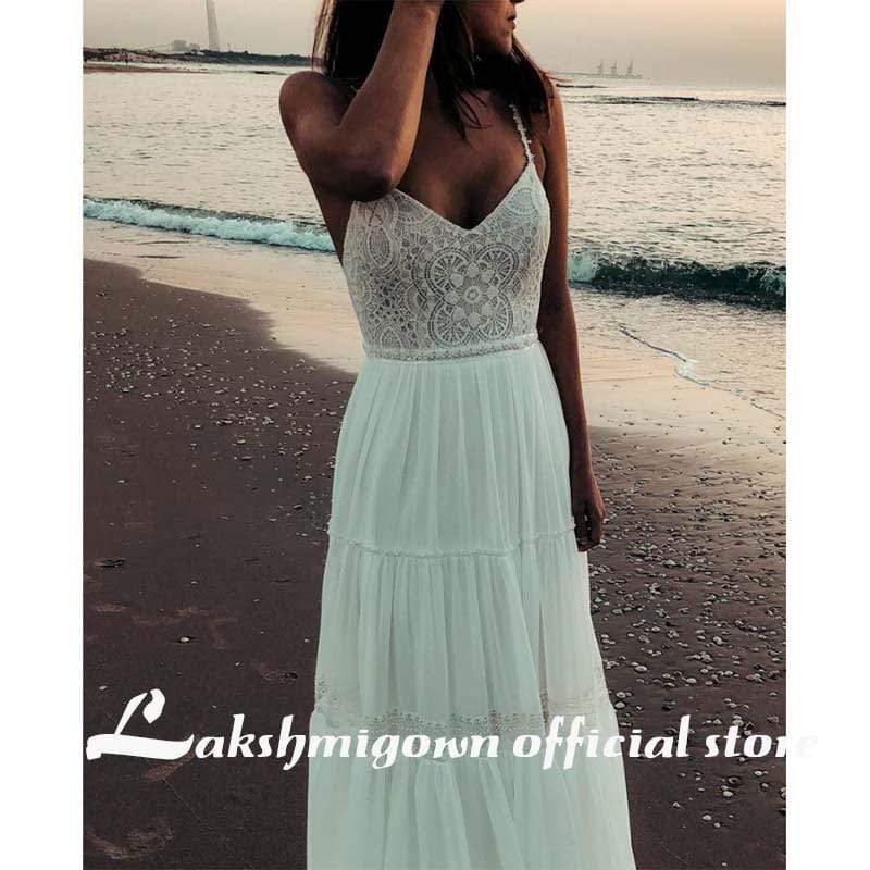 A-Line Chiffon Weddding Dresses Off Shoulder Backless - ROYCEBRIDAL OFFICIAL STORE