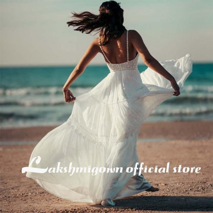 A-Line Chiffon Weddding Dresses Off Shoulder Backless - ROYCEBRIDAL OFFICIAL STORE