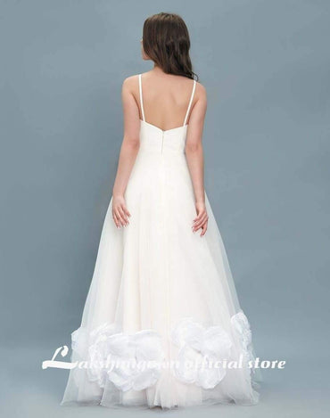 A line Flower Wedding Dresses Off Shoulder - ROYCEBRIDAL OFFICIAL STORE