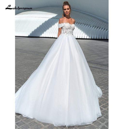 A-Line Weddding Dresses Sweetheart Off Shoulder - ROYCEBRIDAL OFFICIAL STORE