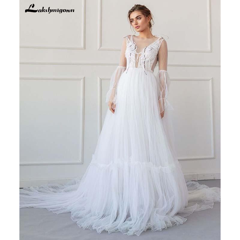 A-Line Wedding Dresses Strapless Lace Taffeta Tulle Sleeveless - ROYCEBRIDAL OFFICIAL STORE