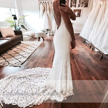 Backless Sexy Women Wedding Dresses Mermaid Wedding Dress - ROYCEBRIDAL OFFICIAL STORE