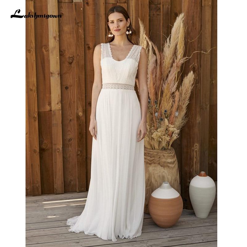 Beach A-line Wedding Dress Bridal Gowns Backless - ROYCEBRIDAL OFFICIAL STORE