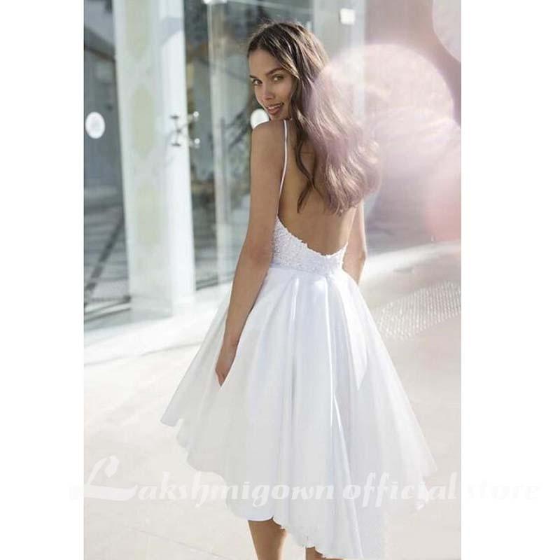 Beach Wedding Dresses Sexy Spaghetti Straps Backless - ROYCEBRIDAL OFFICIAL STORE