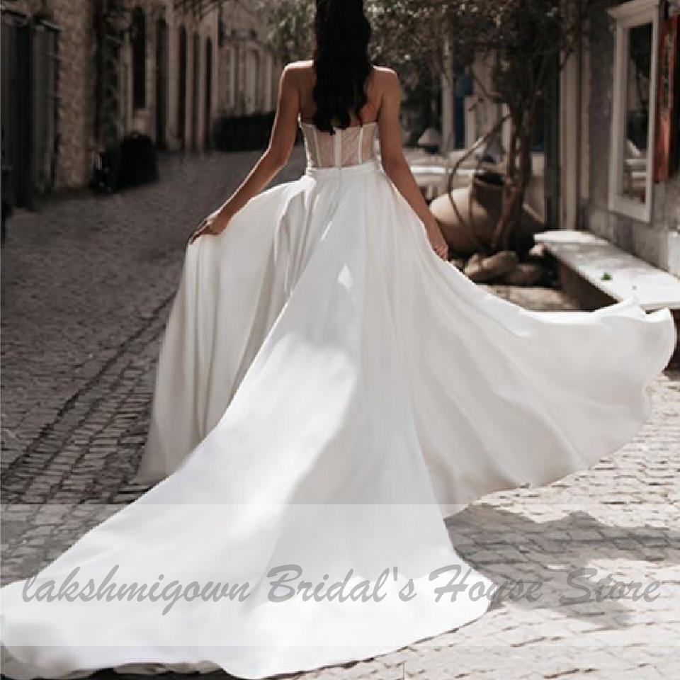 Bridal Dress Satin Wedding Jumpsuit Bohemian Sweetheart Off Shoulder - ROYCEBRIDAL OFFICIAL STORE