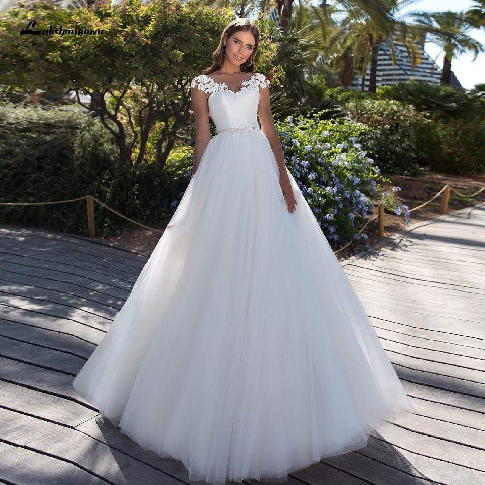 Bridal White Dresses Tulle Wedding Dresses - ROYCEBRIDAL OFFICIAL STORE