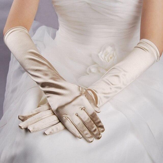 Gothic Satin Wedding Hand Glove Sexy Bridal Gloves Women - ROYCEBRIDAL OFFICIAL STORE