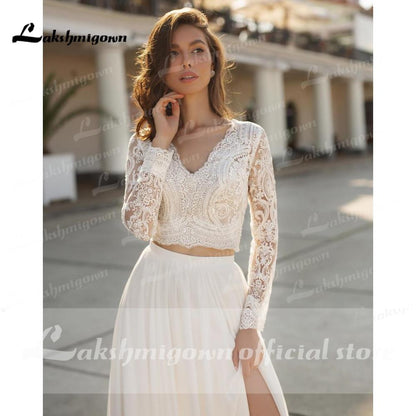 Charming Beach Lace Wedding Dresses A-line - ROYCEBRIDAL OFFICIAL STORE