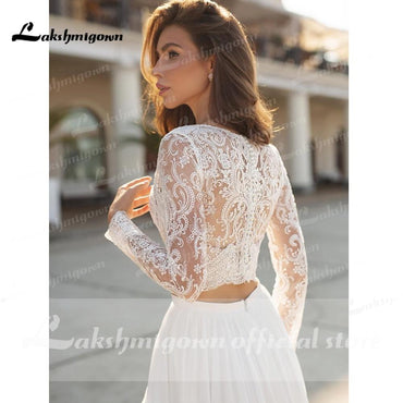 Charming Beach Lace Wedding Dresses A-line - ROYCEBRIDAL OFFICIAL STORE