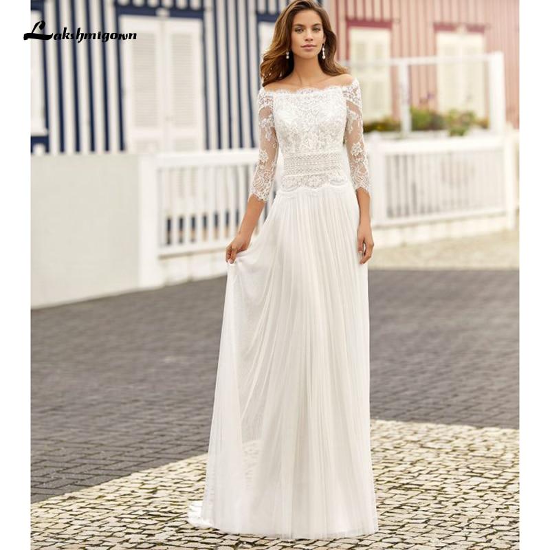 Charming Beach Lace Wedding Dresses A-line - ROYCEBRIDAL OFFICIAL STORE