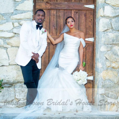 Chic African Mermaid Wedding Dress Dubai Bridal Gowns - ROYCEBRIDAL OFFICIAL STORE