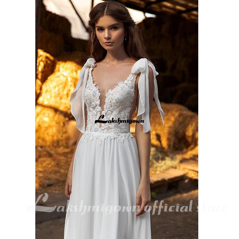 Chiffon A line Wedding Dresses Elegant Bridal - ROYCEBRIDAL OFFICIAL STORE