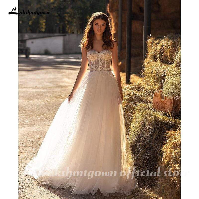 Crystal Wedding Dress Off The Shoulder Bridal - ROYCEBRIDAL OFFICIAL STORE