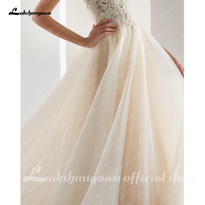 Elegant A-line Champagne Wedding Dresses Mariage Appliques - ROYCEBRIDAL OFFICIAL STORE