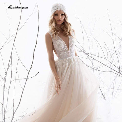 Elegant  Bridal Gowns A-Line  Simple Wedding Dress - ROYCEBRIDAL OFFICIAL STORE