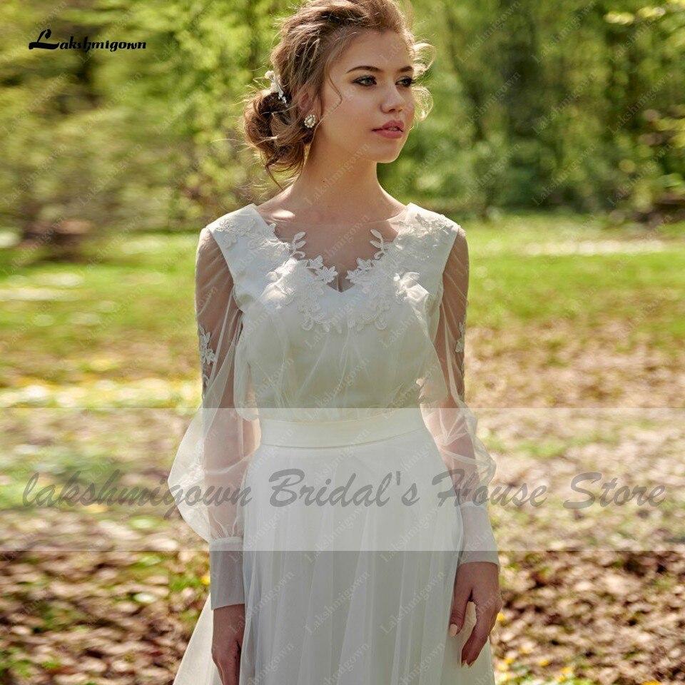 Elegant Bridal Robe Longue Puffy Long Sleeve Wedding Dress - ROYCEBRIDAL OFFICIAL STORE