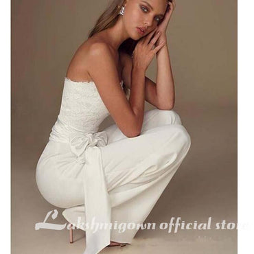 Elegant Jumpsuits Wedding Dresses Sweetheart Simple Wedding Dresses - ROYCEBRIDAL OFFICIAL STORE