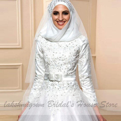 Elegant Long Sleeve Muslim Wedding Dresses - ROYCEBRIDAL OFFICIAL STORE