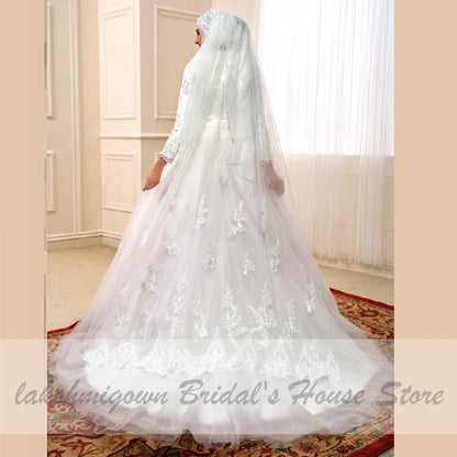 Elegant Long Sleeve Muslim Wedding Dresses - ROYCEBRIDAL OFFICIAL STORE