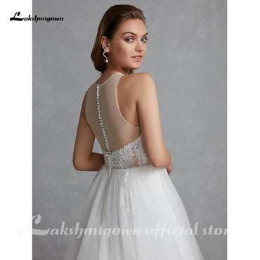 Glamorous Regular Straps Wedding Dresses Jewel Neck Court Train - ROYCEBRIDAL OFFICIAL STORE