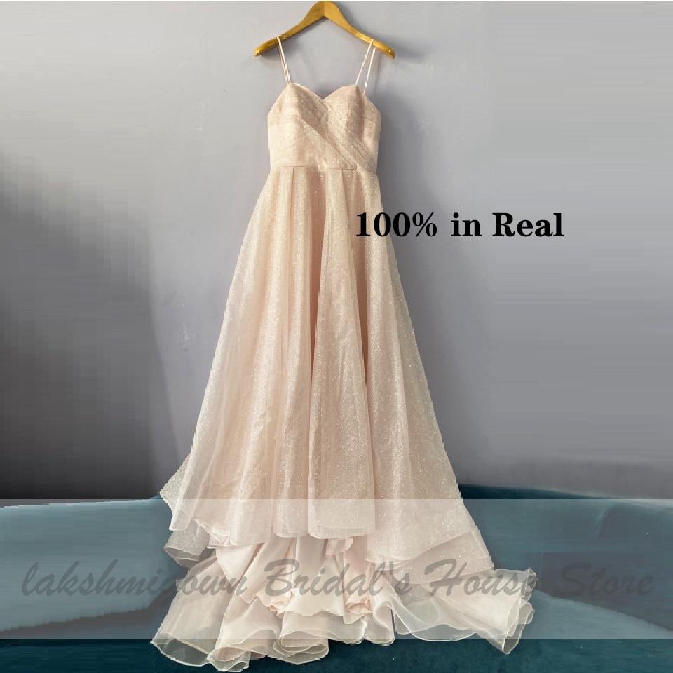 Glitter Tulle Blush Pink Wedding Dresses Off the Shoulder - ROYCEBRIDAL OFFICIAL STORE